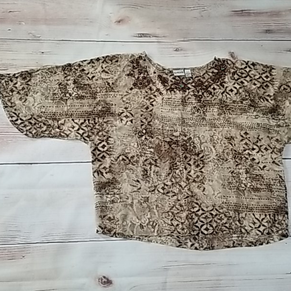 Chico’s Woman Top 100% Silk Sz 2 - Picture 10 of 13